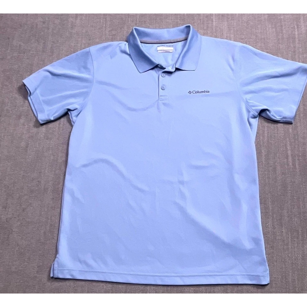 Columbia Sportswear Omni-Wick Polo Shirt Mens Medium Blue Short Sleeve Golf